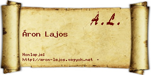 Áron Lajos névjegykártya