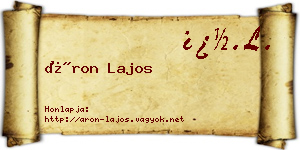 Áron Lajos névjegykártya