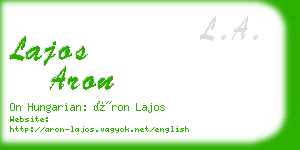 lajos aron business card